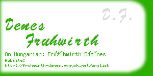 denes fruhwirth business card